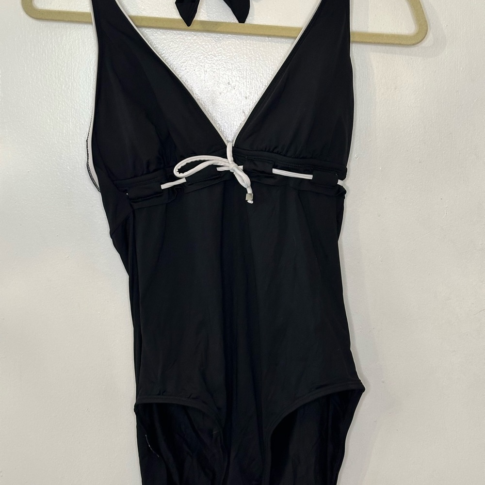 Jag Jeans Black One Piece Swimsuit with Plunging V-Neckline